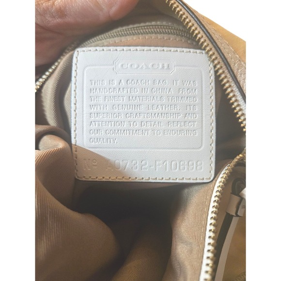 Coach Hampton Gold Signature "C" Print Hobo Shoulder Bag Purse - Picture 10 of 11